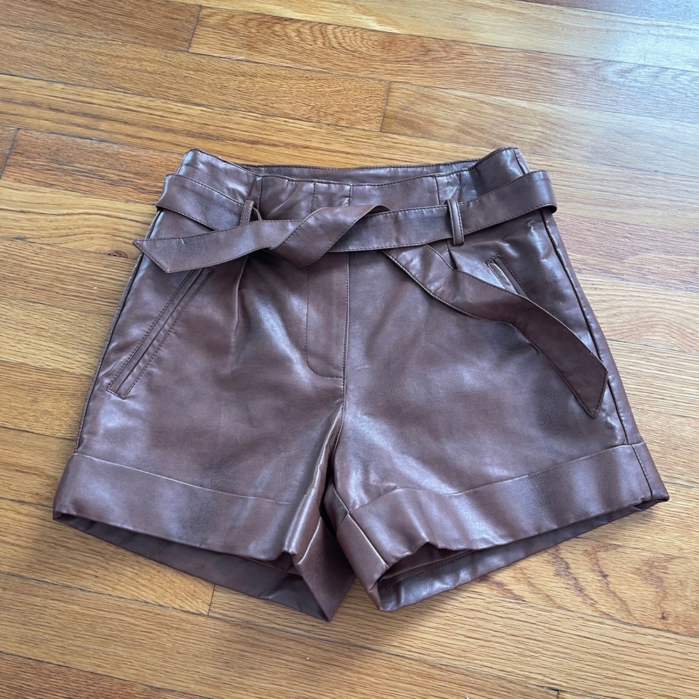 Leather shorts